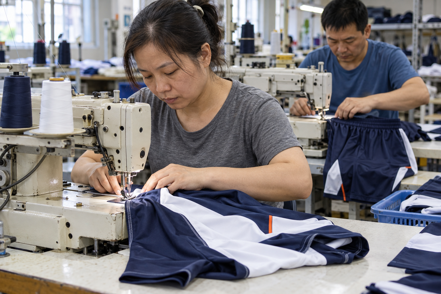 Cutting tables inside the own factory in Shishi