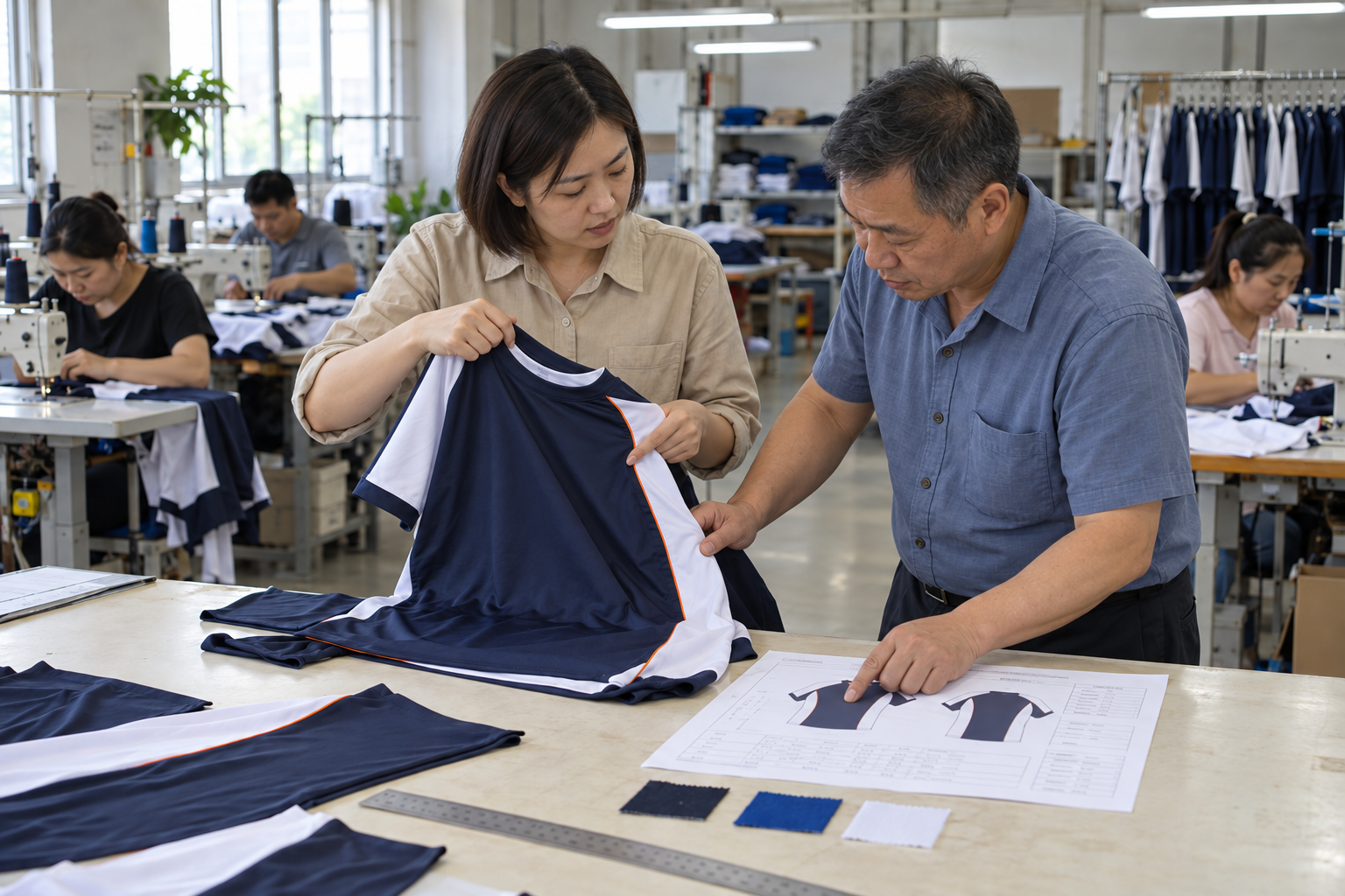 Embellishment work at a long-term partner line
