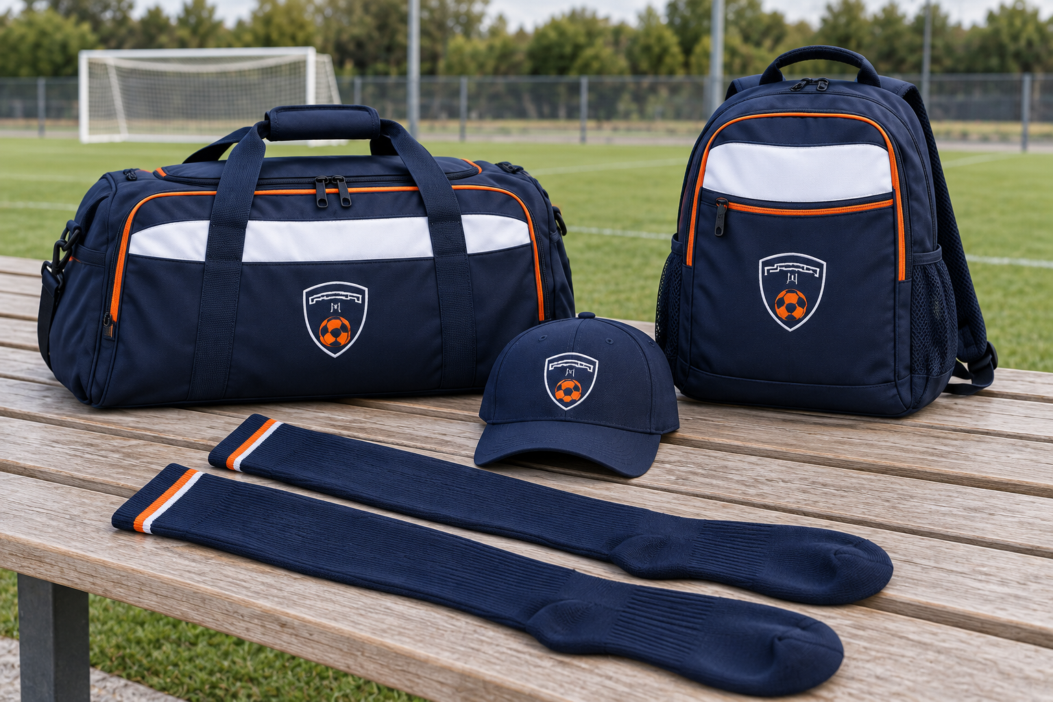 Socks, caps and kit bags
